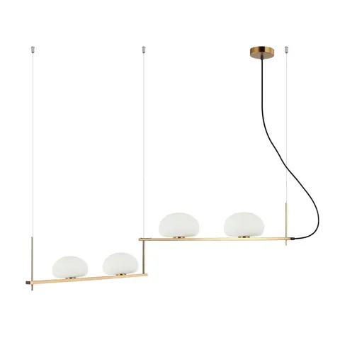 Lampa sufitowa KERNIO 4xG9 mosiądz kule Italux PND-357784-BRO+W