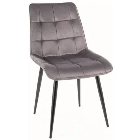 Krzesło tapicerowane CHIC velvet szare