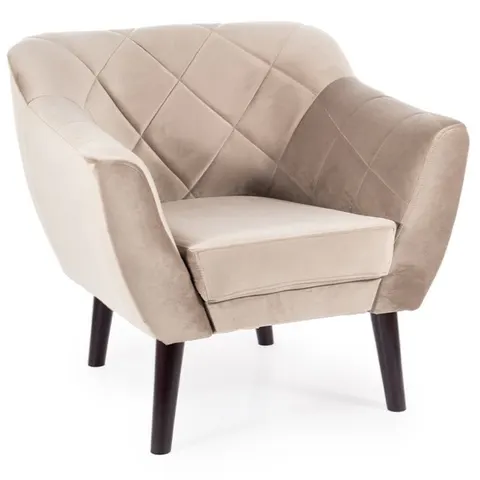 Fotel tapicerowany KARO 1 velvet ciemny beż wenge