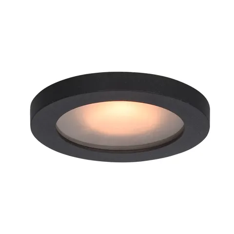 Oprawa ANTAR 1xGU10 czarna okrągła IP44 łazienka Italux DL-26385-GU10-BK