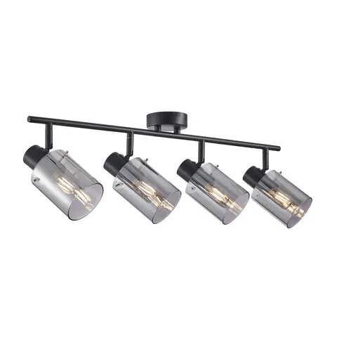 Lampa sufitowa SARDO czarna dymione klosze 4xE14 Italux plafon SPL-5581-4-BK-SG