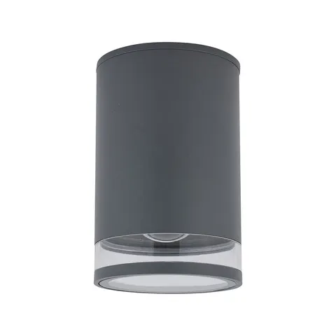 Grafitowa zewnętrzna lampa sufitowa walec Nowodvorski 10687 Rock Pro I E27 IP44 18,7cm x 11cm