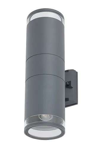 Grafitowa zewnętrzna lampa ścienna kinkiet elewacyjny walec Nowodvorski 10688 Rock Pro II 2xE27 IP44