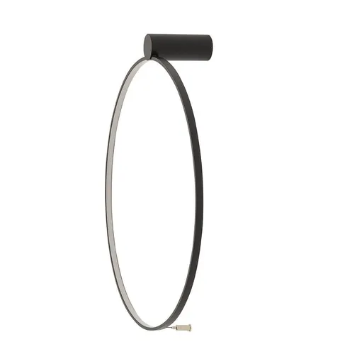 Czarna lampa ścienna sufitowa kinkiet plafon obręcz 45cm Nowodvorski 10928 Circolo S LED 18W 3000K