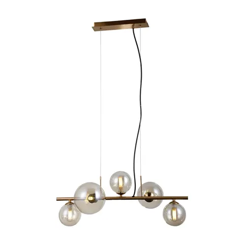 Lampa sufitowa CANELLO 5xG9 mosiądz miodowy Kule dymione Italux PND-406007-5-HBR