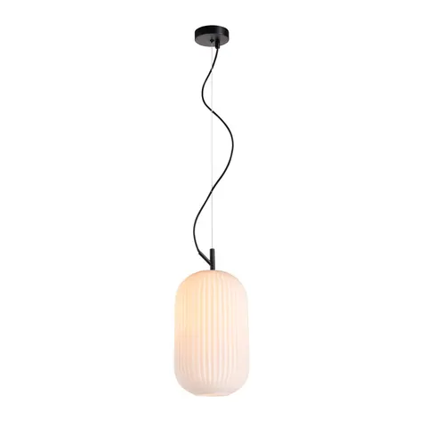 Lampa wisząca nowoczesna RUES 20 cm szklana z przetłoczeniem PND-64536C-M-BL-OPA Italux