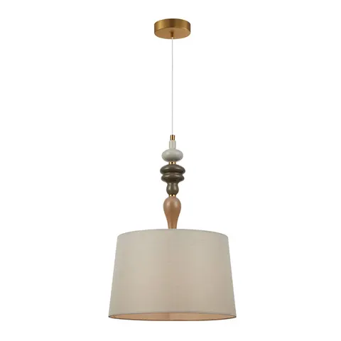 Lampa sufitowa MOREN 1xE27 antyczny brąz abażur morelowa Italux PND-84678A-AB