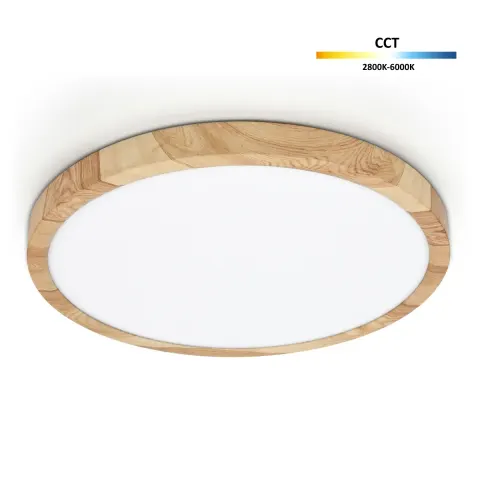 Lampa sufitowa plafon LED Alata drewno CCT IP44 40cm Italux