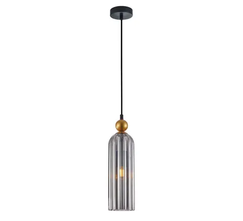 Lampa sufitowa wisząca LEVIE szkło dymione