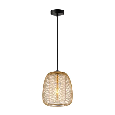 Lampa sufitowa AMIRIA 1xE27 złota siateczka wisząca Italux PND-28612-GD-AMB