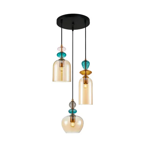 Lampa wisząca BUSCO 3A bursztynowa