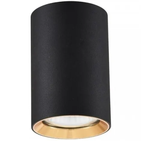 Lampa sufitowa natynkowa tuba Manacor LP-232/1D - 90 BK/GD Light Prestige 1xGU10 Metal Czarny/Złoty