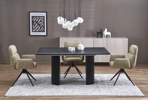 BOLERO stół rozkładany 160-250x90x78 cm dąb naturalny/czarny