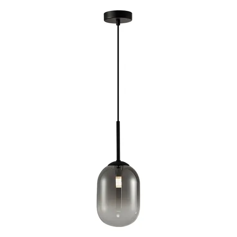 Lampa sufitowa ALIAS czarna 1xE14 Fi12 dymiony klosz Milagro ML0322