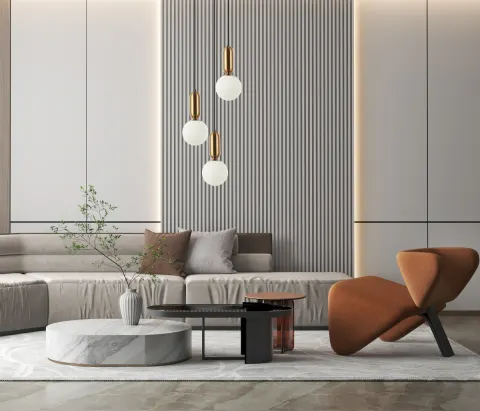 Lampa wisząca ALDEVA szklane kule czarna, mosiądz PND-02340-3S-BRO Italux