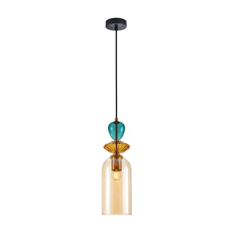 Lampa wisząca Busco 1C klosz bursztynowy