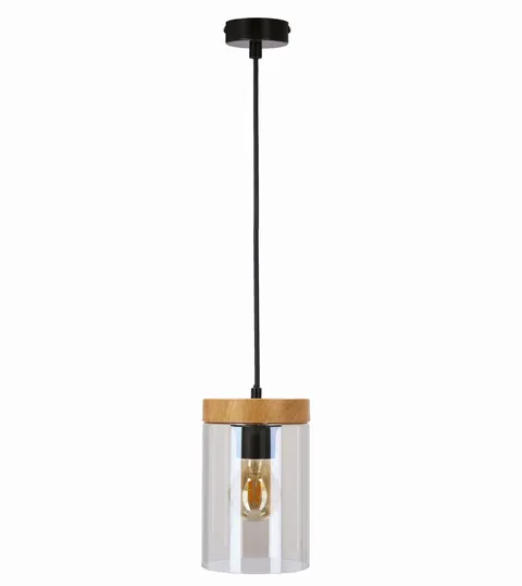 Lampa wisząca czarna, klosz dymiony WELS 1