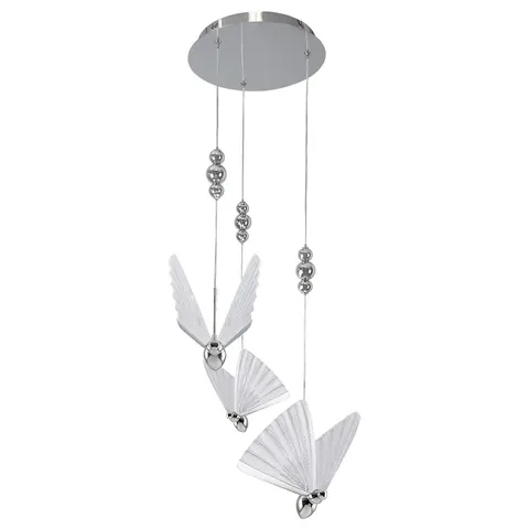 Lampa wisząca sufitowa Mariposa LP-1715/3P CH Light Prestige Zintegrowane LED Akryl/Metal Chrom/Transparentny