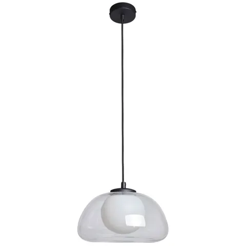 Lampa sufitowa wisząca AINALE czarna transparentna
