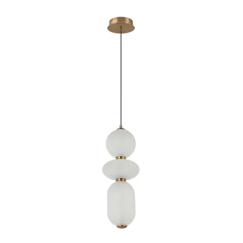Lampa sufitowa NICO 15W LED 3000K złota klosz biały opal Italux PND-8545-3-AB-WH