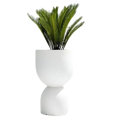 Donica KIELICH 50 cm do ogrodu biała