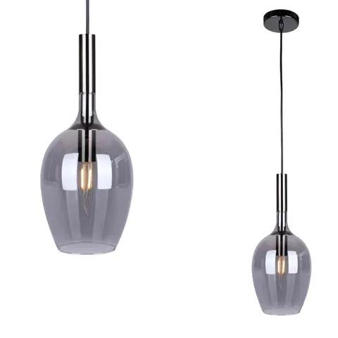 Lampa wisząca LUGANO ML8813 Milagro 1xE14 40W Metal + Szkło Czarny / Chrom