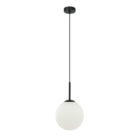 Lampa sufitowa DEORE 1xE27 czarna kula biała 20cm Italux PND-5578-1S-BK