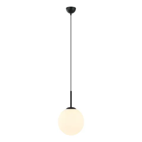 Lampa sufitowa DEORE 1xE27 czarna kula biała 25cm Italux PND-5578-1M-BK