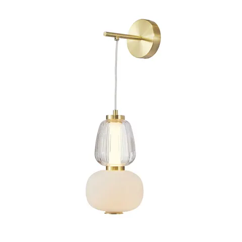 Kinkiet ERIS 18W LED złoty dekoracyjne klosze Italux WL-98374-18W-GD
