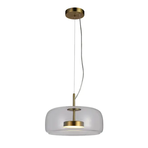 Lampa sufitowa CASTE 10W LED złota dymiony klosz 850Lm 3000K Italux PND-17760B-BRSS-SG