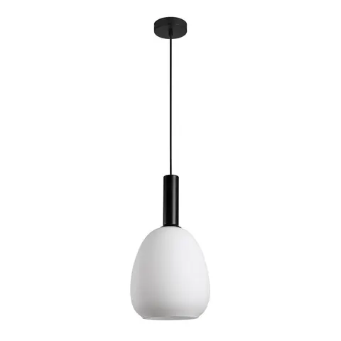 Lampa sufitowa GATER 1xE27 czarna biały klosz Italux PND-23541-1-BK-OP