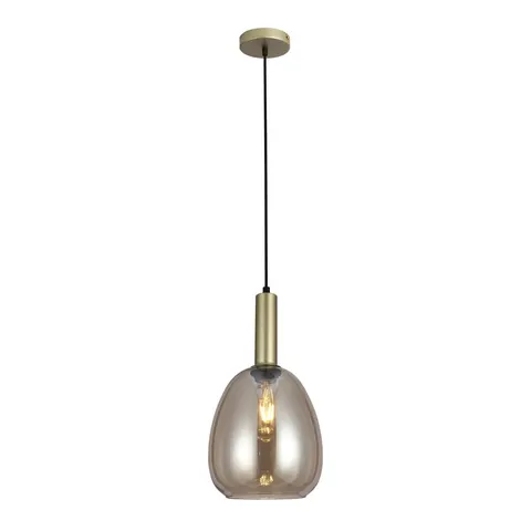Lampa sufitowa GATER 1xE27 złota szampański klosz Fi21cm Italux PND-23541-1-GD-CH