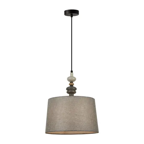 Lampa sufitowa NEROM 1xE27 czarna abażur Italux PND-22374B-BK