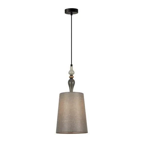 Lampa sufitowa NEROM 1xE27 czarna abażur Italux PND-22374C-BK
