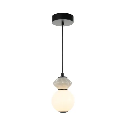 Lampa sufitowa BALOS 5W LED czarna biała kula opal ceramika Italux PND-94921-1A-BK