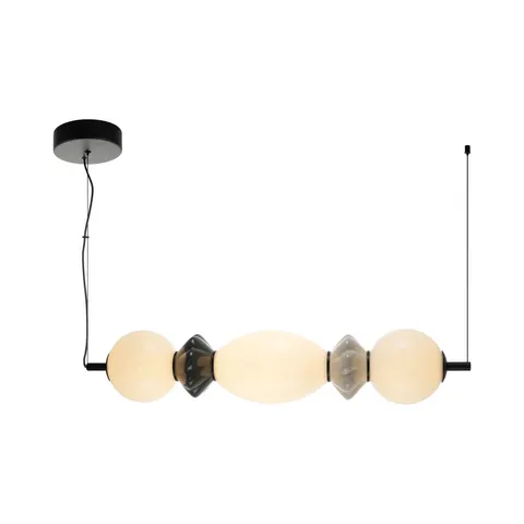 Lampa sufitowa BALOS 14W LED czarna biała kula opal ceramika Italux PND-94921-3A-BK