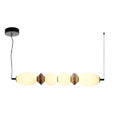 Lampa sufitowa BALOS 23W LED czarna biała kula opal ceramika Italux PND-94921-4A-BK