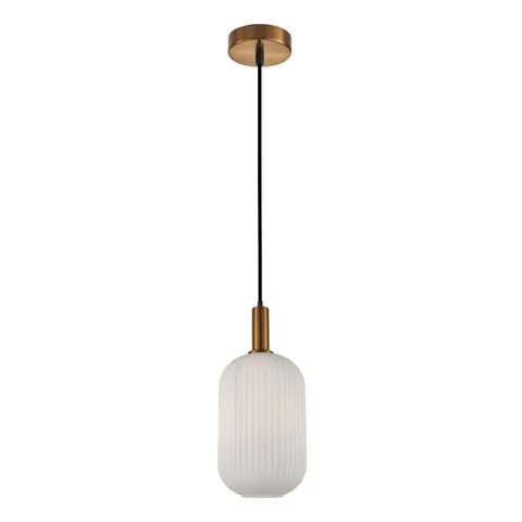 Lampa sufitowa DELLA 1xE27 złota biały klosz Italux PND-31982-1A-GD
