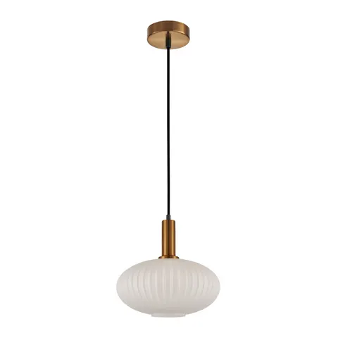 Lampa sufitowa DELLA 1xE27 złota biały klosz Italux PND-31982-1B-GD