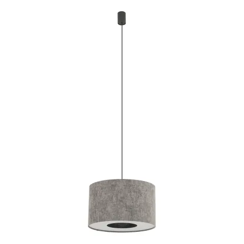Lampa wisząca Lago S 11673 Nowodvorski szara z dekoracyjnym uchwytem ACROBAT, klosz z tkaniny, gwint E27