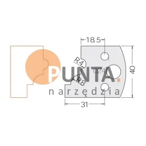 Dimar nóż i ogranicznik HSS prof.024 40 symbol: D3302440 D3402440
