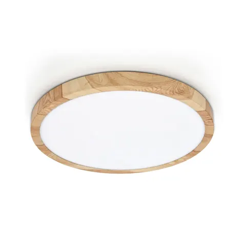 Plafon ALATA 24W LED drewno płaski IP44 łazienka 30 cm zmiana barwy światła Italux PLF-72836-300R-24W-WO
