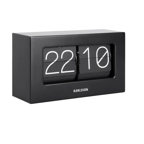 Zegar stołowy z klapkami FLIP BOXED czarny