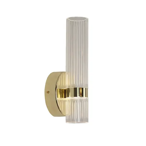 Złoty kinkiet AMBIENTE z transparentnym kloszem LED 18W do sypialni LP-1510/1W GD Light Prestige