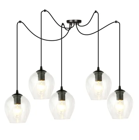 Lampa sufitowa wisząca LEVEL 5 czarna, transparentna