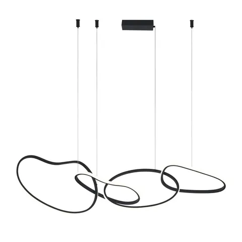 Lampa sufitowa FONTE czarna 60W LED wisząca 4 Ringi Italux PND-22412-S4-BK