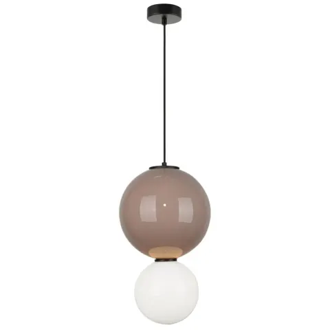 Lampa sufitowa wisząca PIEVE L LED brązowa, biała