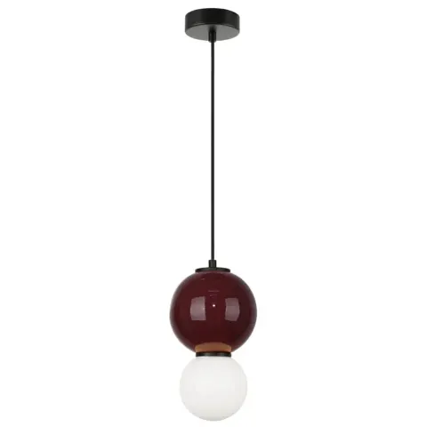 Lampa sufitowa wisząca PIEVE S LED bordowa, biała