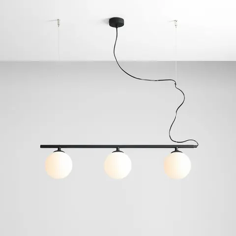 Lampa wisząca nowoczesna Beryl 3 glass czarna wiszące kule Aldex