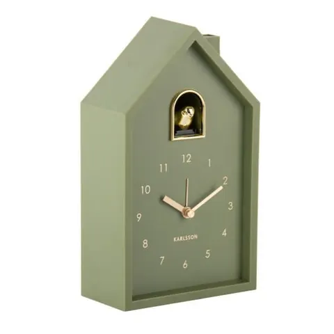 Zegar stołowy, budzik MODERN CUCKOO ORO zielony
